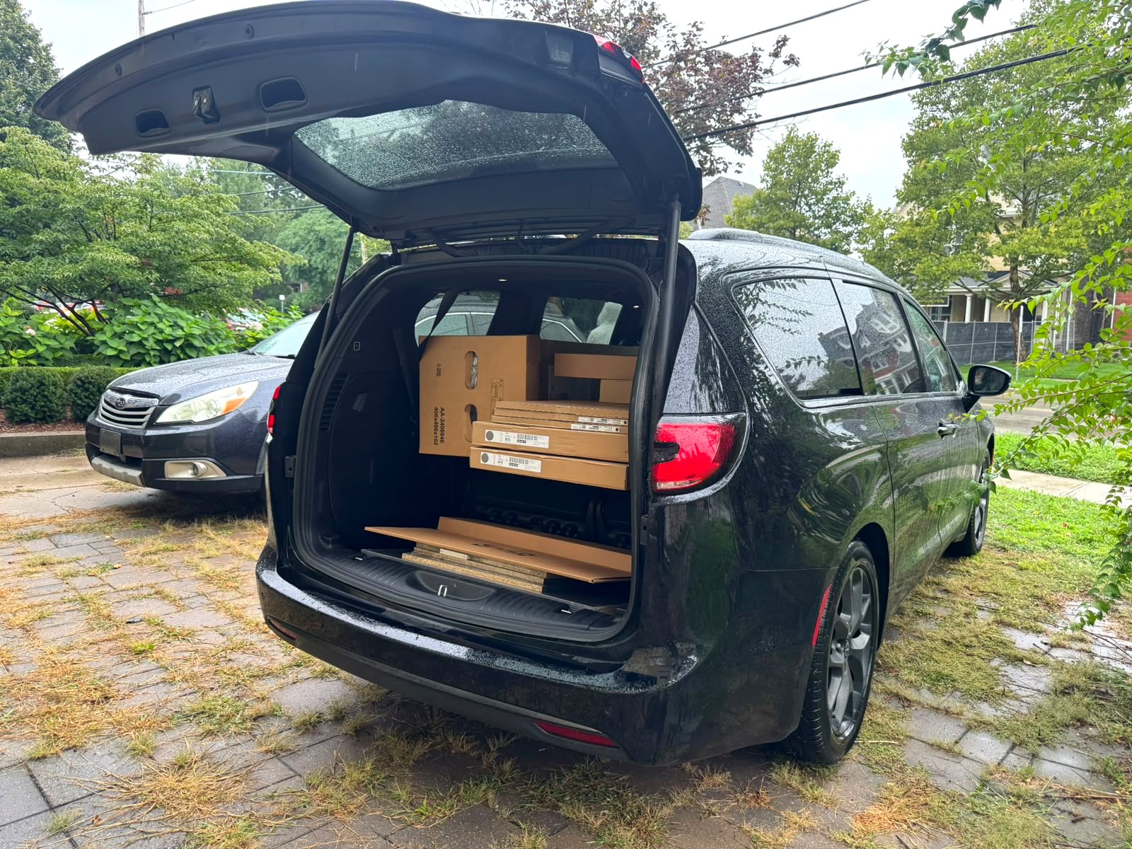 Furniture pickup and delivery van loaded with IKEA boxes in London Ontario